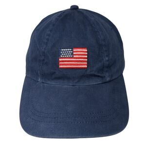 American Flag Slideback Baseball Cap Blue One Size Adjustable Embroidered Arlin